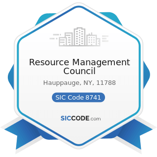 Resource Management Council - SIC Code 8741 - Management Services