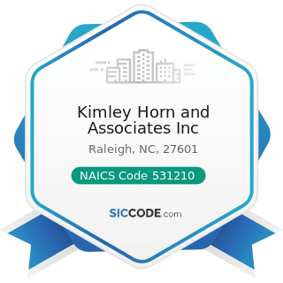 Kimley Horn and Associates Inc - NAICS Code 531210 - Offices of Real Estate Agents and Brokers