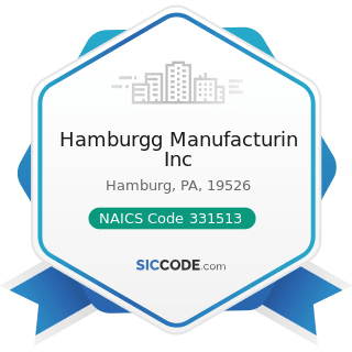Hamburgg Manufacturin Inc - NAICS Code 331513 - Steel Foundries (except Investment)