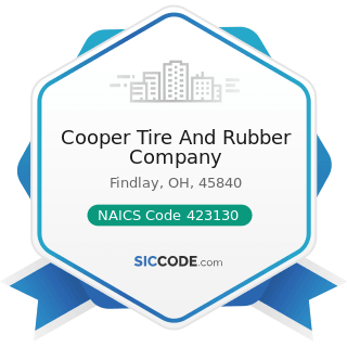 Cooper Tire And Rubber Company - NAICS Code 423130 - Tire and Tube Merchant Wholesalers