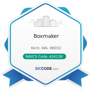 Boxmaker - NAICS Code 424130 - Industrial and Personal Service Paper Merchant Wholesalers