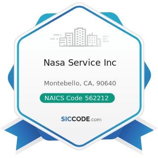 Nasa Service Inc - NAICS Code 562212 - Solid Waste Landfill