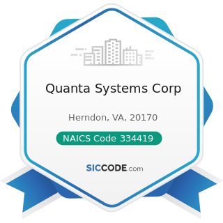 Quanta Systems Corp - NAICS Code 334419 - Other Electronic Component Manufacturing