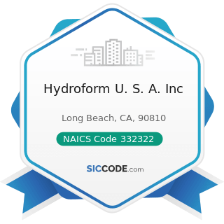 Hydroform U. S. A. Inc - NAICS Code 332322 - Sheet Metal Work Manufacturing