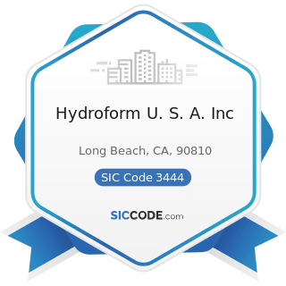Hydroform U. S. A. Inc - SIC Code 3444 - Sheet Metal Work