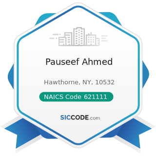Pauseef Ahmed - NAICS Code 621111 - Offices of Physicians (except Mental Health Specialists)