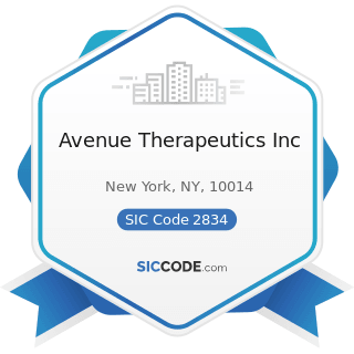 Avenue Therapeutics Inc - SIC Code 2834 - Pharmaceutical Preparations