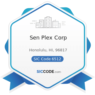 Sen Plex Corp - SIC Code 6512 - Operators of Nonresidential Buildings