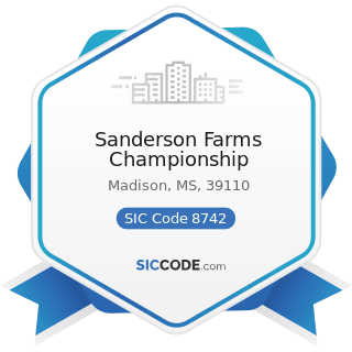Sanderson Farms Championship - SIC Code 8742 - Management Consulting Services
