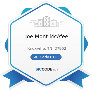 Joe Mont McAfee - SIC Code 8111 - Legal Services