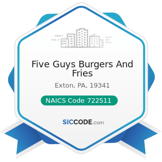 Five Guys Burgers And Fries - NAICS Code 722511 - Full-Service Restaurants