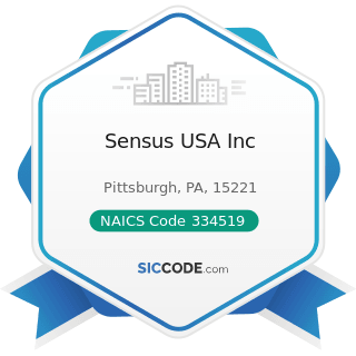 Sensus USA Inc - NAICS Code 334519 - Other Measuring and Controlling Device Manufacturing