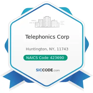 Telephonics Corp - NAICS Code 423690 - Other Electronic Parts and Equipment Merchant Wholesalers