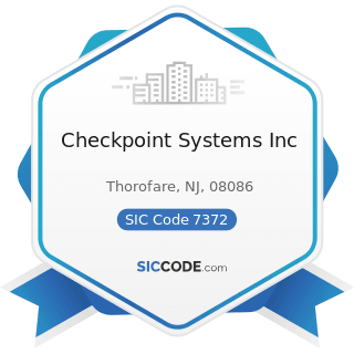 Checkpoint Systems Inc - SIC Code 7372 - Prepackaged Software