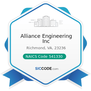 Alliance Engineering Inc - NAICS Code 541330 - Engineering Services