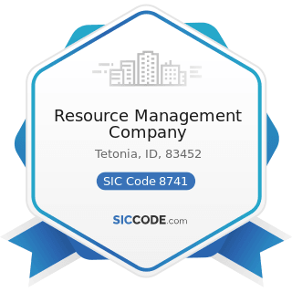 Resource Management Company - SIC Code 8741 - Management Services