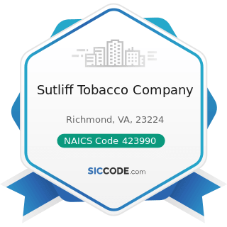 Sutliff Tobacco Company - NAICS Code 423990 - Other Miscellaneous Durable Goods Merchant...