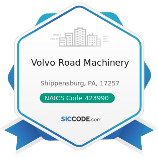 Volvo Road Machinery - NAICS Code 423990 - Other Miscellaneous Durable Goods Merchant Wholesalers