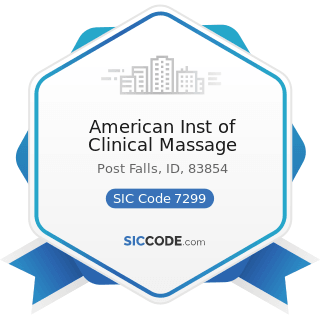 American Inst of Clinical Massage - SIC Code 7299 - Miscellaneous Personal Services, Not...